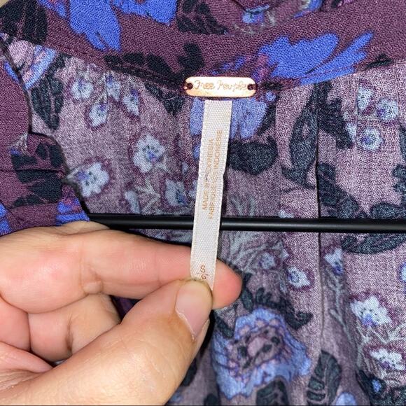 FREE PEOPLE oversize floral bell sleeve button up blouse S - Picture 6 of 6